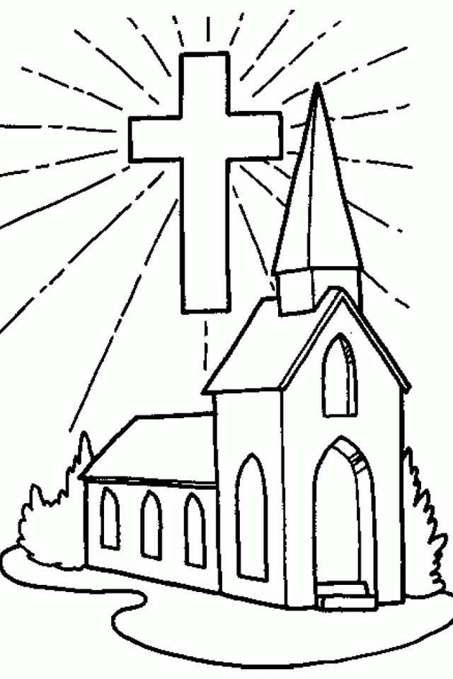 Plansa de colorat cu Biserica 9